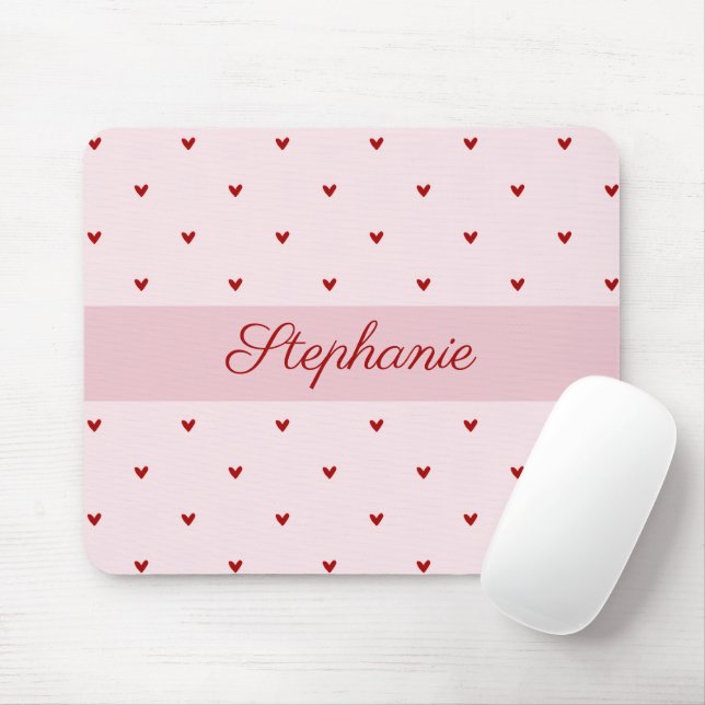 Little Red Heats Pink Name Mousepad (Com mouse)