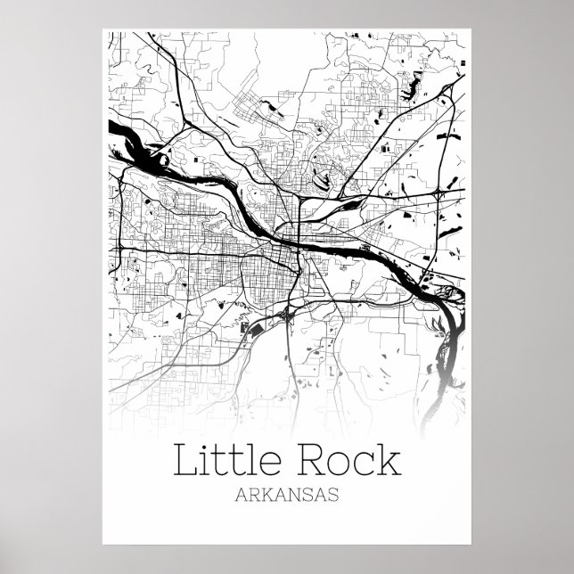 Little Rock Map - Arkansas - City Map Poster (Frente)