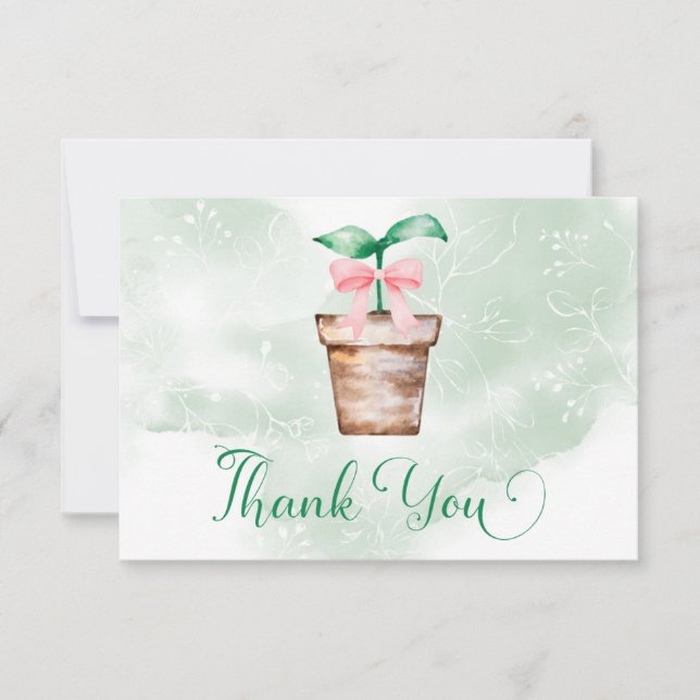Little Sprout is on the Way Garden Thank You Card (Frente)