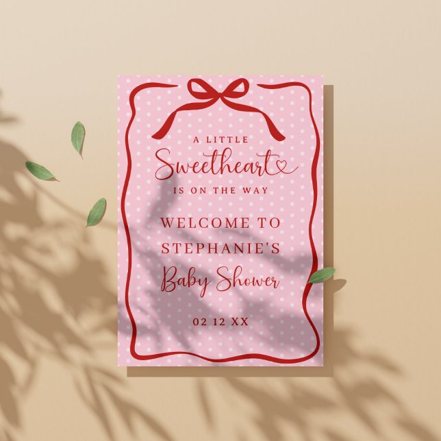 Little Sweetheart Baby Shower Welcome Poster Sign (Criador carregado)