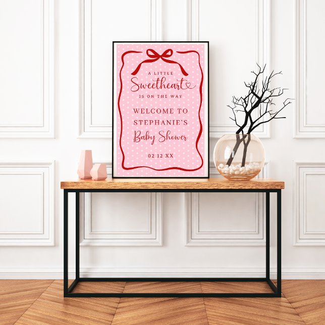 Little Sweetheart Baby Shower Welcome Poster Sign (Criador carregado)