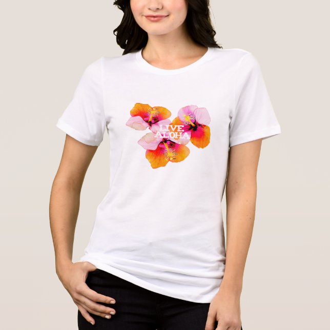 Live Aloha Hibiscus Floral Tropical Flowers Hawaii (Frente)