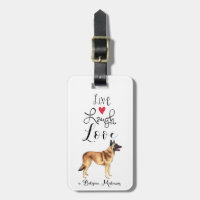 Live Laugh Adora uma Etiqueta de Bagagem Malinois