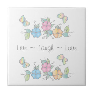 Live Laugh   Borboleta Floral