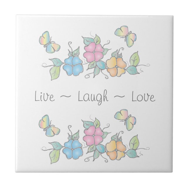 Live Laugh | Borboleta Floral (Frente)