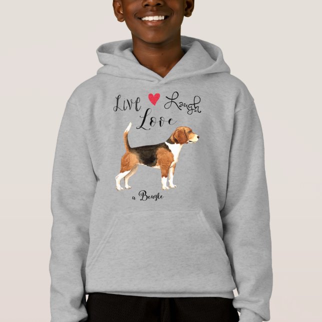 Live Laugh Love a Beagle Hoodie (Frente)