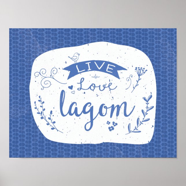 Live Love Lagom - Poster sueco divertido (Frente)