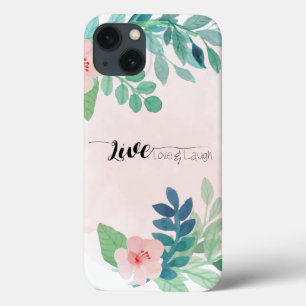 Live, Love, Laugh Boho Floral Watercolor