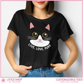 Live Love Purr Womens Cat Lover