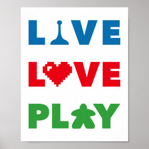 Live, Love, Tocar Impressão Colorida