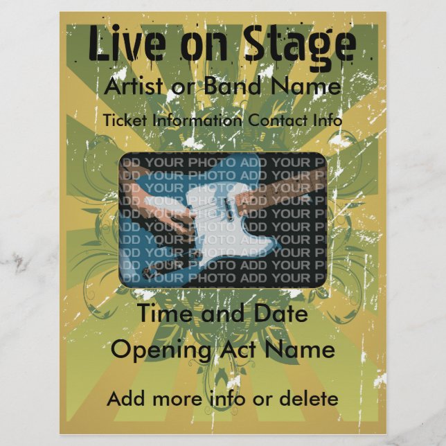 Live on Palco Grunge Music Flyer (Frente)