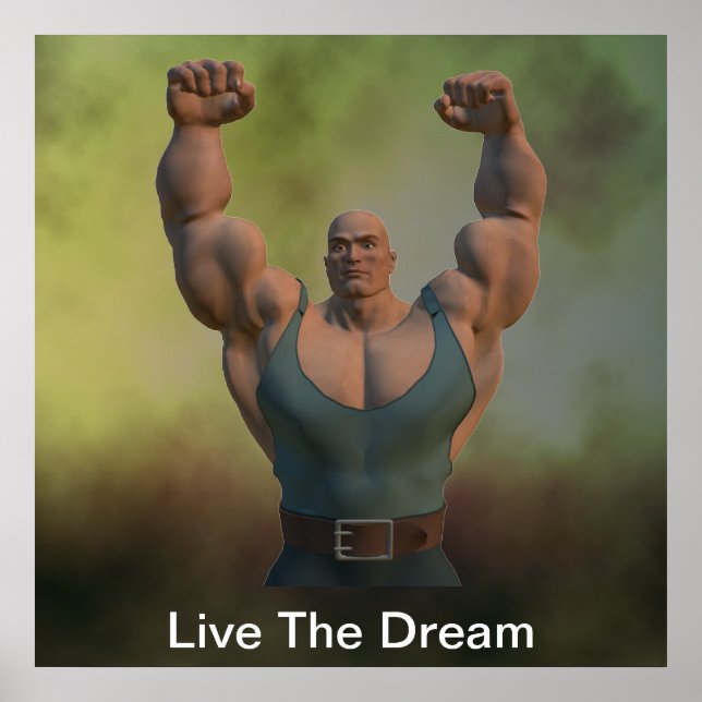 Live The Dream Weightlifter Poster (Frente)