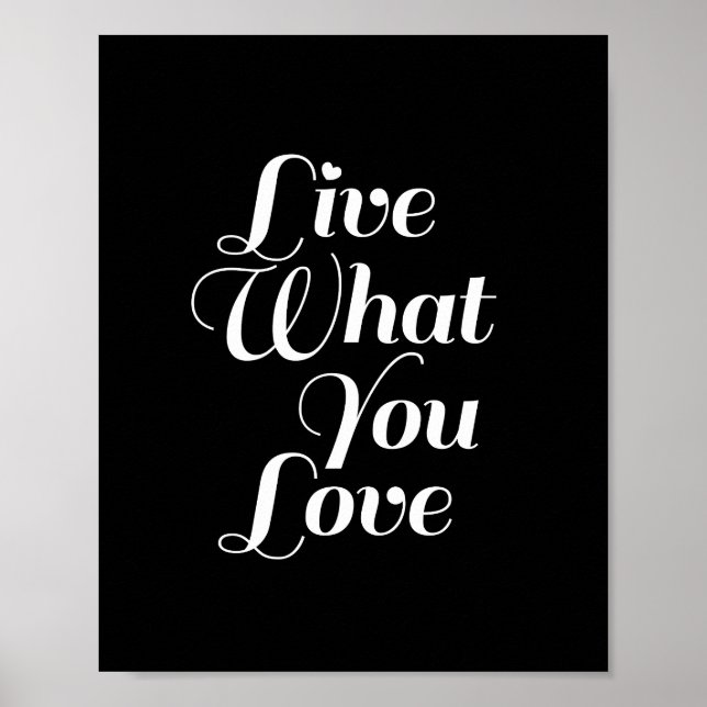 Live What - Typografia Quote Impressão a Preto (Frente)