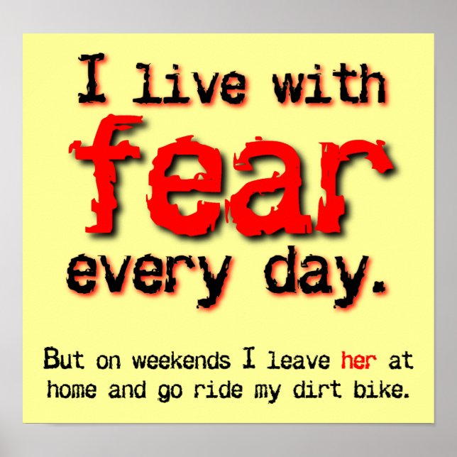 Live With Medo Dirt Bike Motocross Poster (Frente)