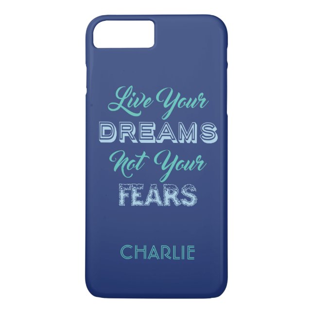 Live Your Dreams nome personalizado e capas de tel (Verso)