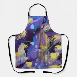 Lively purple, blue, and gold abstract art holiday