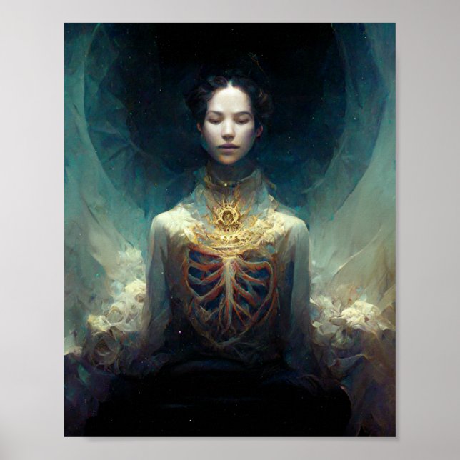 Living Husk Dark Fantasy Sci-Fi Art Poster (Frente)