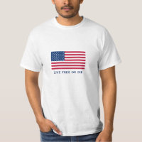 "Livres vivos ou morrem" camisa da bandeira