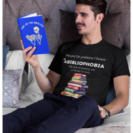 Livro abibliófobo amante teme camiseta