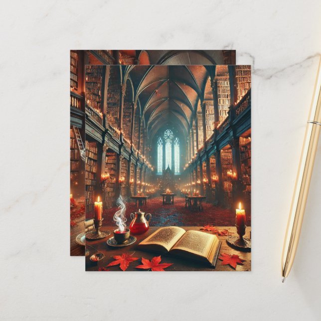 Livro Branco da Biblioteca Mágica de Autumn Whimsi (Frente/Verso In Situ)