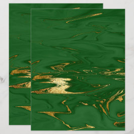 Livro Branco Verde Dourado Faux Marble