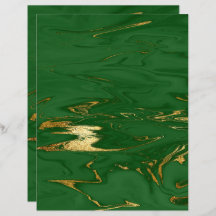 Livro Branco Verde Dourado Faux Marble