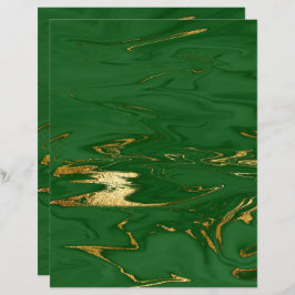 Livro Branco Verde Dourado Faux Marble