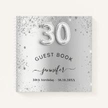Livro convidado aniversário de 30 anos prata glam