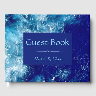 Livro Convidado de Casamento de Água no Oceano Azu