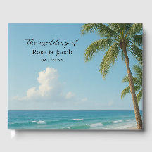 Livro Convidado de Casamento de Praia Tropical