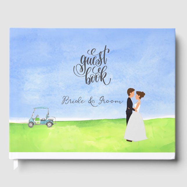 Livro convidado de golfe para Festa de casamento d (Frente)