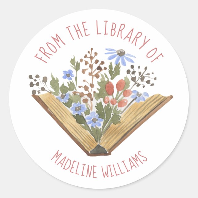 Livro da Biblioteca da Etiqueta de Cartão de Visit (Frente)