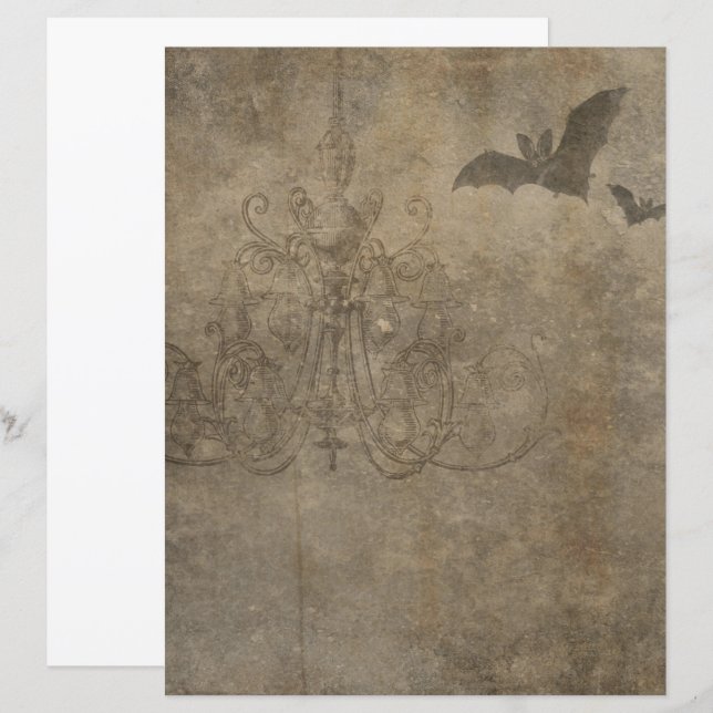 Livro de Bat Gótico do Halloween vitoriano (Frente/Verso)