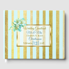 Livro de Casamentos Elegantes, de Dourado e Azul