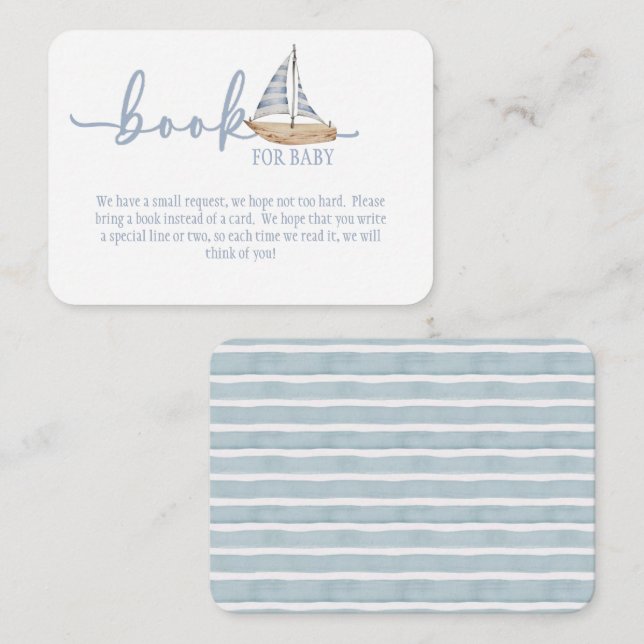 Livro de Chás de fraldas Azul para Cartão de Gabin (Frente/Verso)