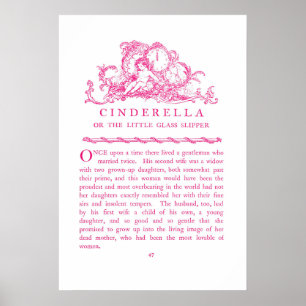 Livro de Contos de Fadas Cinderela Poster Rosa