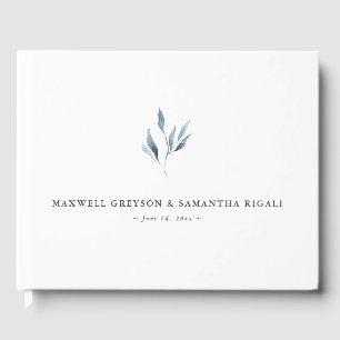 Livro de Convidado Casado Dusty Blue Botanicals