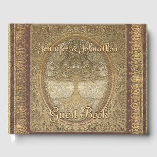 Livro de Convidado da Dourada da Árvore Familiar