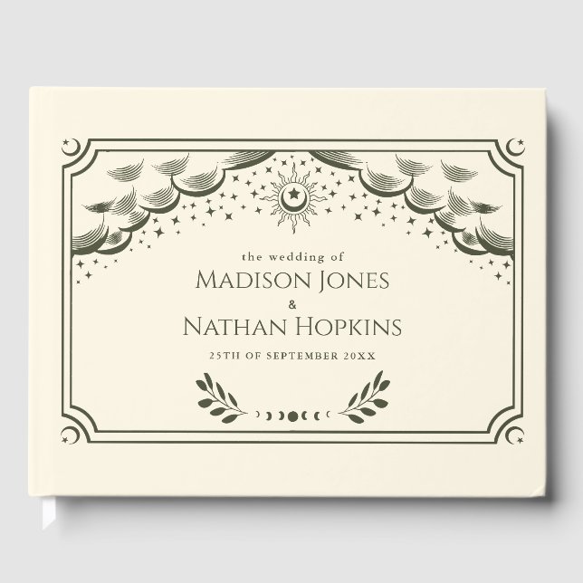 Livro de Convidado de Casamento de Tarot Olive (Frente)