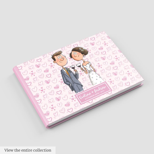 Livro de Convidado do Casal Humor de Casamento por (Watercolor Humor Wedding Couple Guest book)