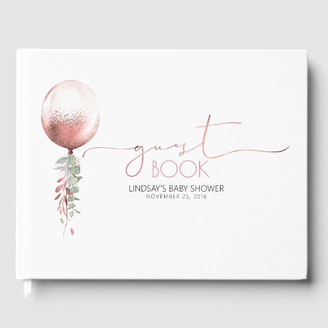 Livro de Convidado do Chá de fraldas Dourado Ballo (Frente)