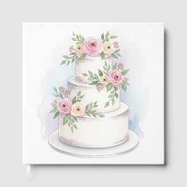 Livro de Convidado do Dia de Casamento de Bolo de 