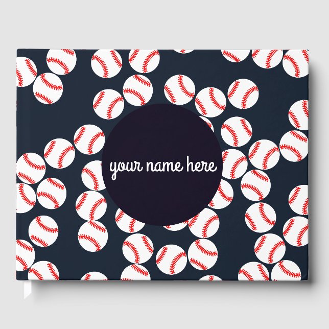 Livro de Convidado Personalizado do Baseball (Frente)