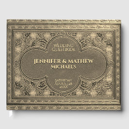 Livro de Convidado Romântico Dourado