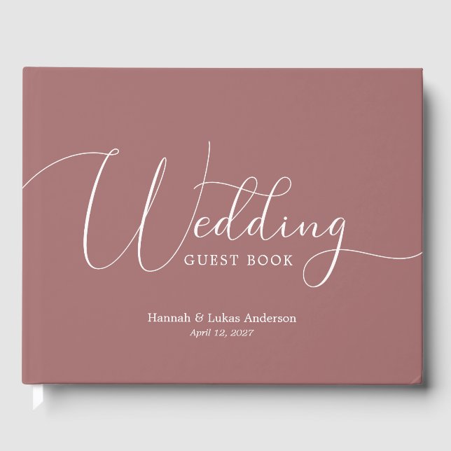 Livro de Convidado Tradicional de Script de Casame (Frente)