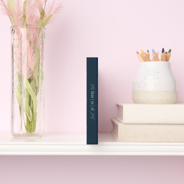 Livro de Convidados Clássico Azul Floral (Coluna)