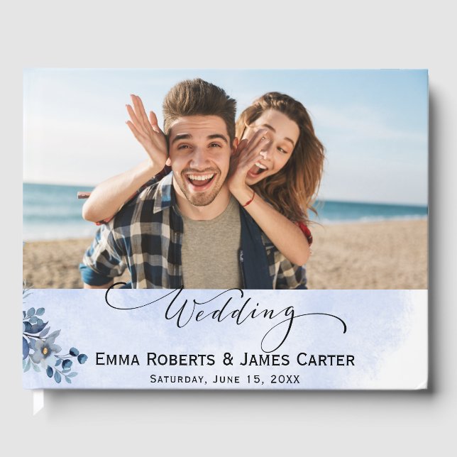 Livro de Convidados Clássico de Casamento Floral A (Frente)