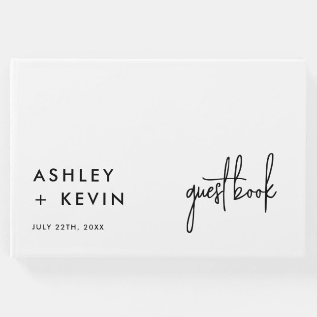 Livro de Convidados de Assinatura de Foto Minimali (Frente)