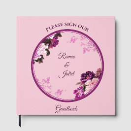 Livro de Convidados de Casamento de Anel Floral Ro