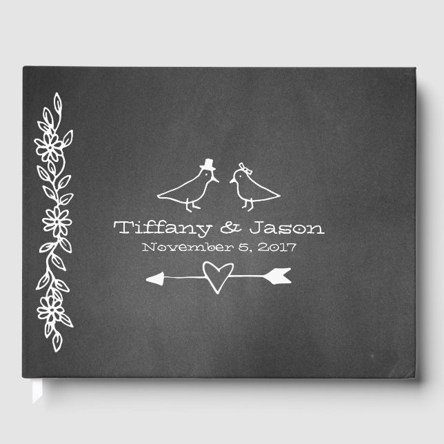 Livro de Convidados de Casamento de Chalkboard (Frente)